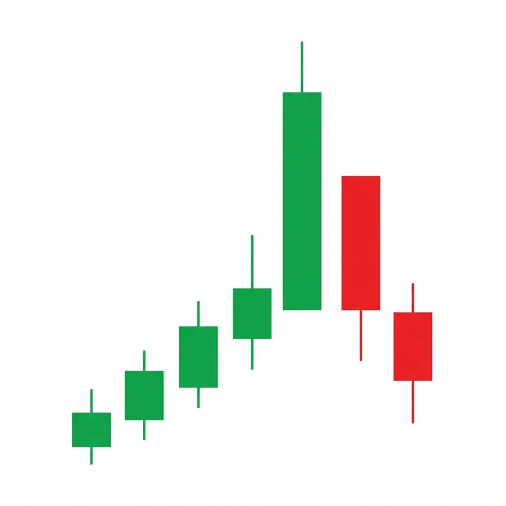 Bearish Counterattack Line pattern showing a bullish candle followed by a bearish candle that opens higher but closes at the same level as the bullish candle's close