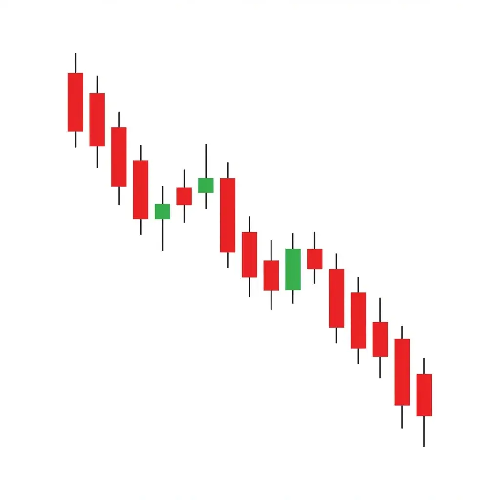 Bearish Descending Channel showing price moving within two parallel downward-sloping trendlines making lower highs and lower lows
