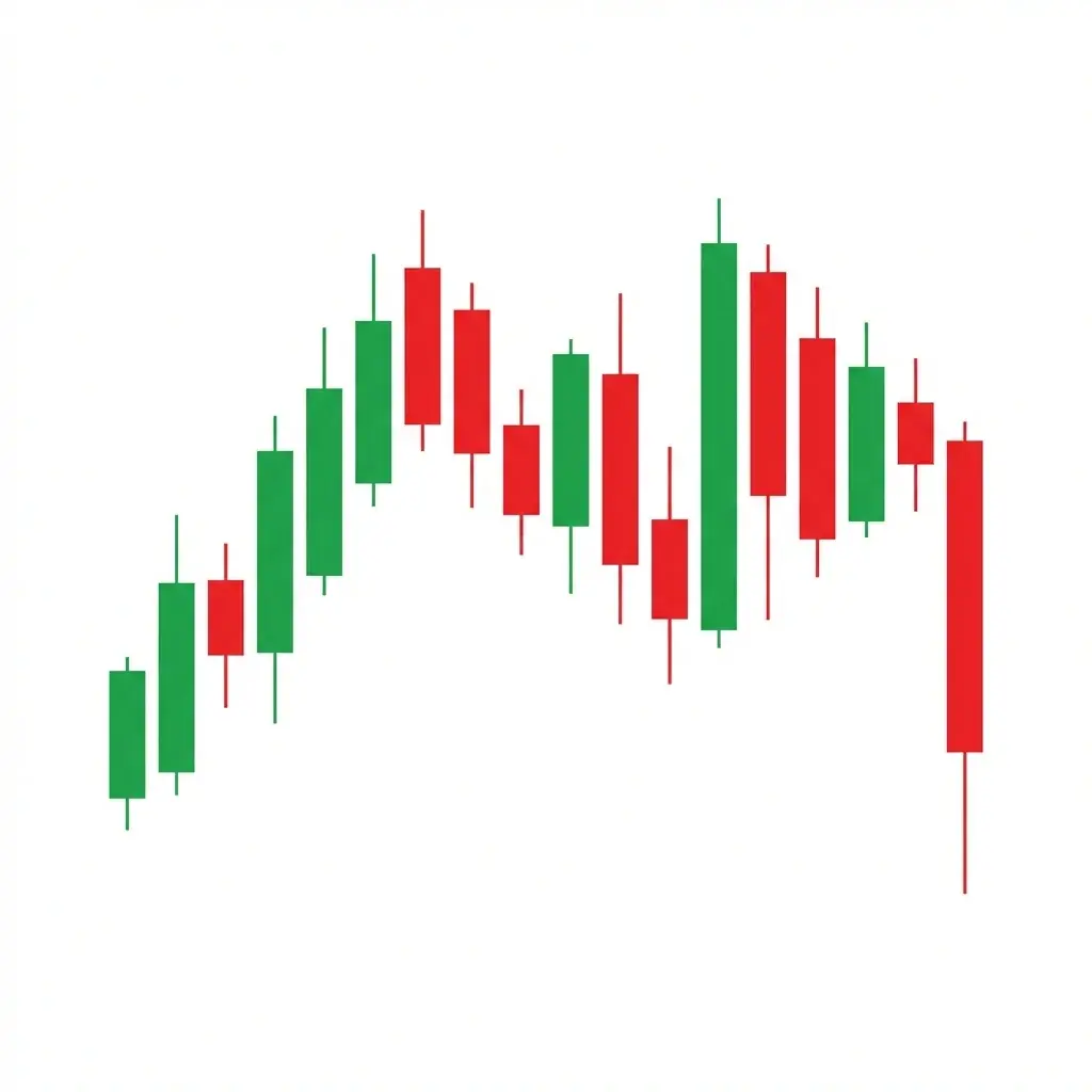 Diamond Top pattern at the peak of an uptrend showing expanding then contracting price action forming a diamond shape