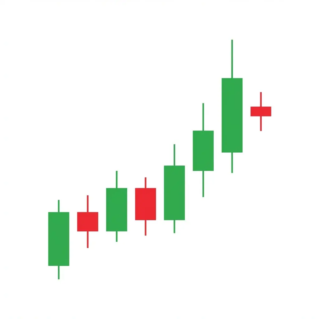 Bearish harami cross pattern showing a large bullish candle followed by a doji contained within the first candle's body
