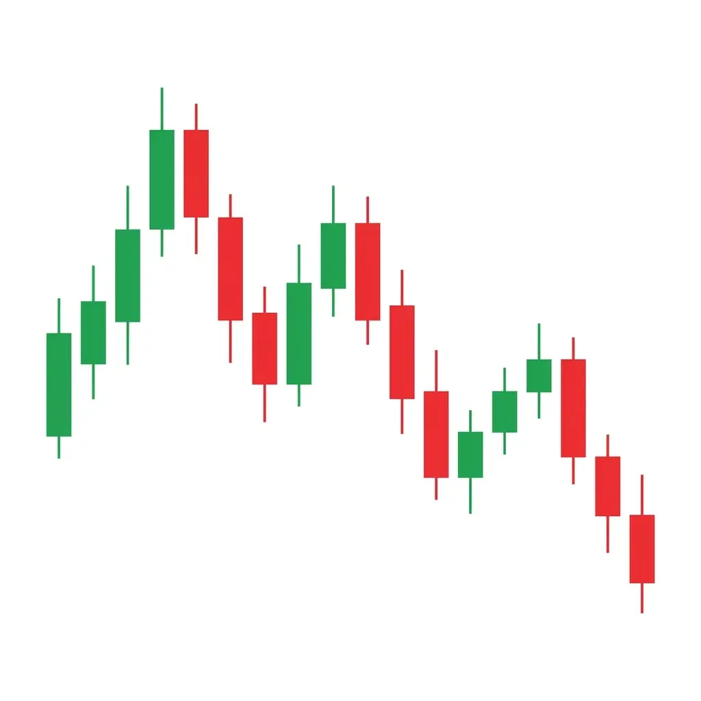 Bearish lower highs pattern showing a series of declining swing highs confirming a downtrend