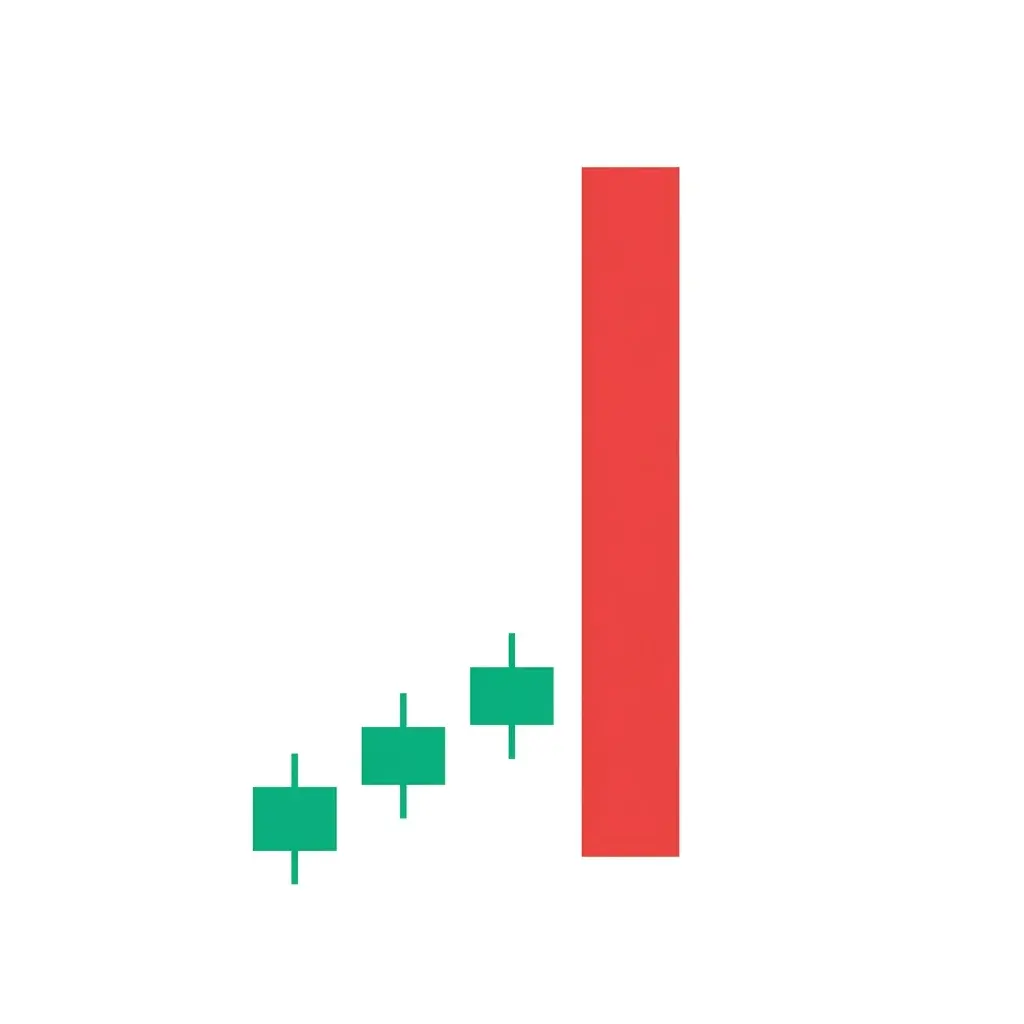 Bearish marubozu candlestick with no upper or lower shadows — a solid bearish body from high to low