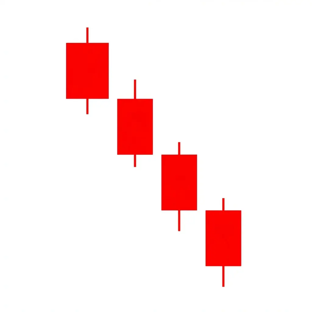 Bearish three gap downs showing three consecutive sessions with downward gaps indicating potential selling exhaustion