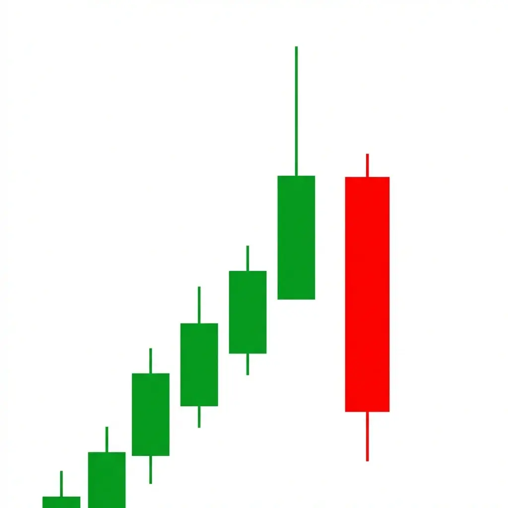 Bearish upthrust pattern showing price briefly breaking above a trading range resistance before reversing sharply back inside and below