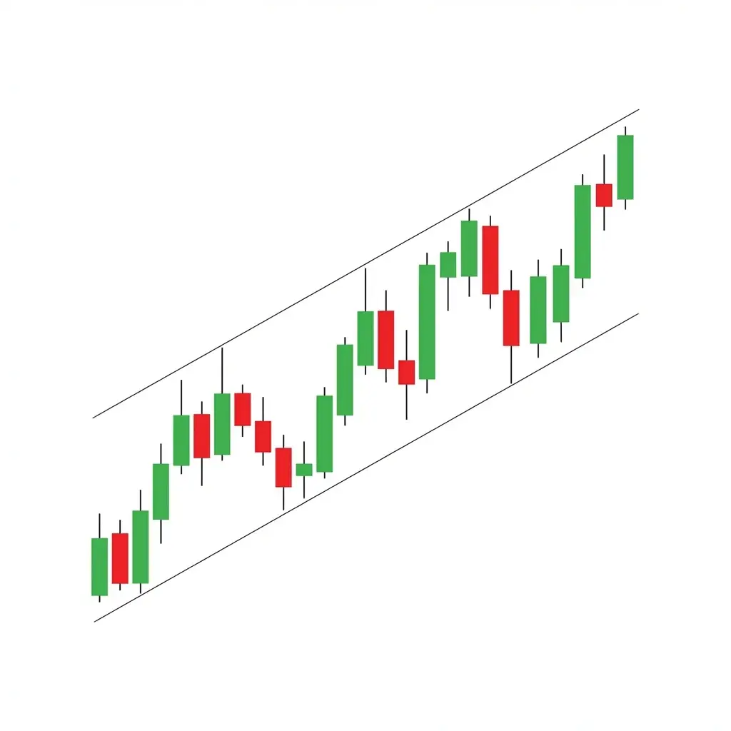 Bullish Ascending Channel with price oscillating between two upward-sloping parallel trendlines