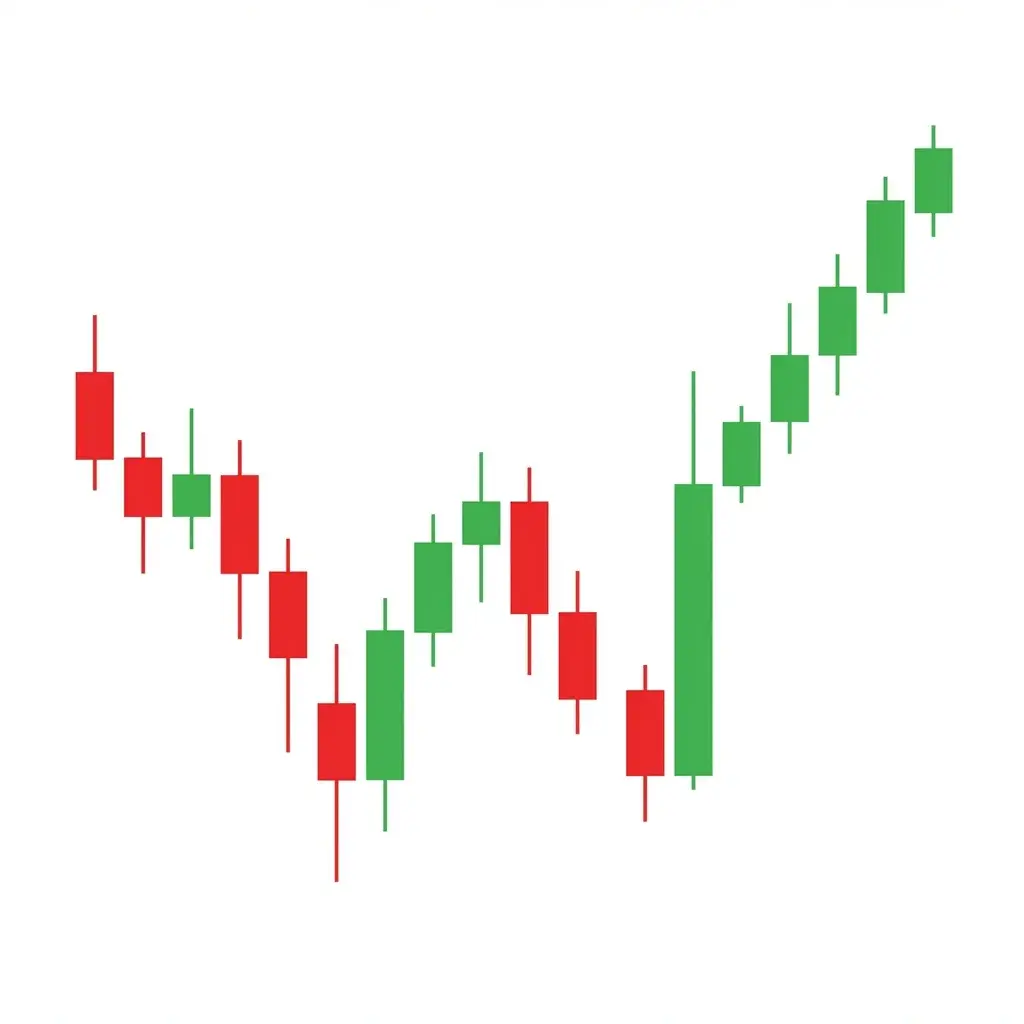 Bullish Double Bottom Breakout showing price breaking above the neckline resistance after forming two equal lows