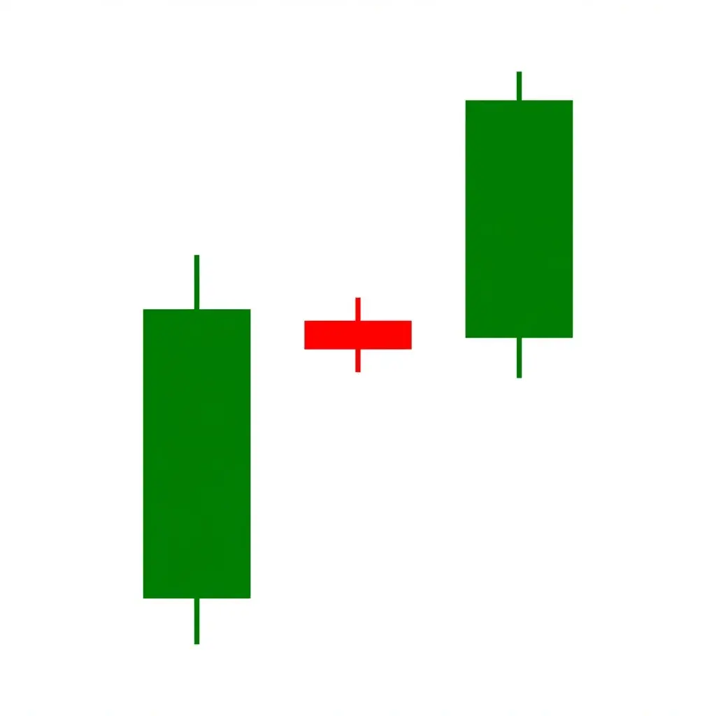 Bullish Fair Value Gap showing a three-candle sequence where the first candle high and third candle low create an unfilled gap zone