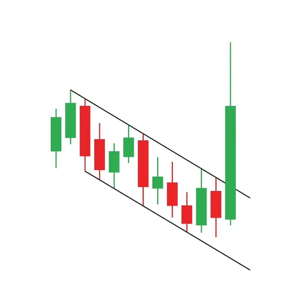 Bullish Falling Channel Break showing price breaking above the upper boundary of a descending channel