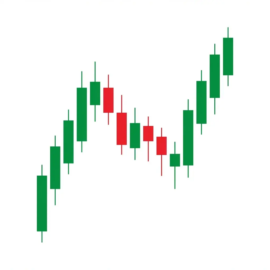 Measured move up pattern showing two equal-length bullish legs separated by a correction, forming an AB=CD structure