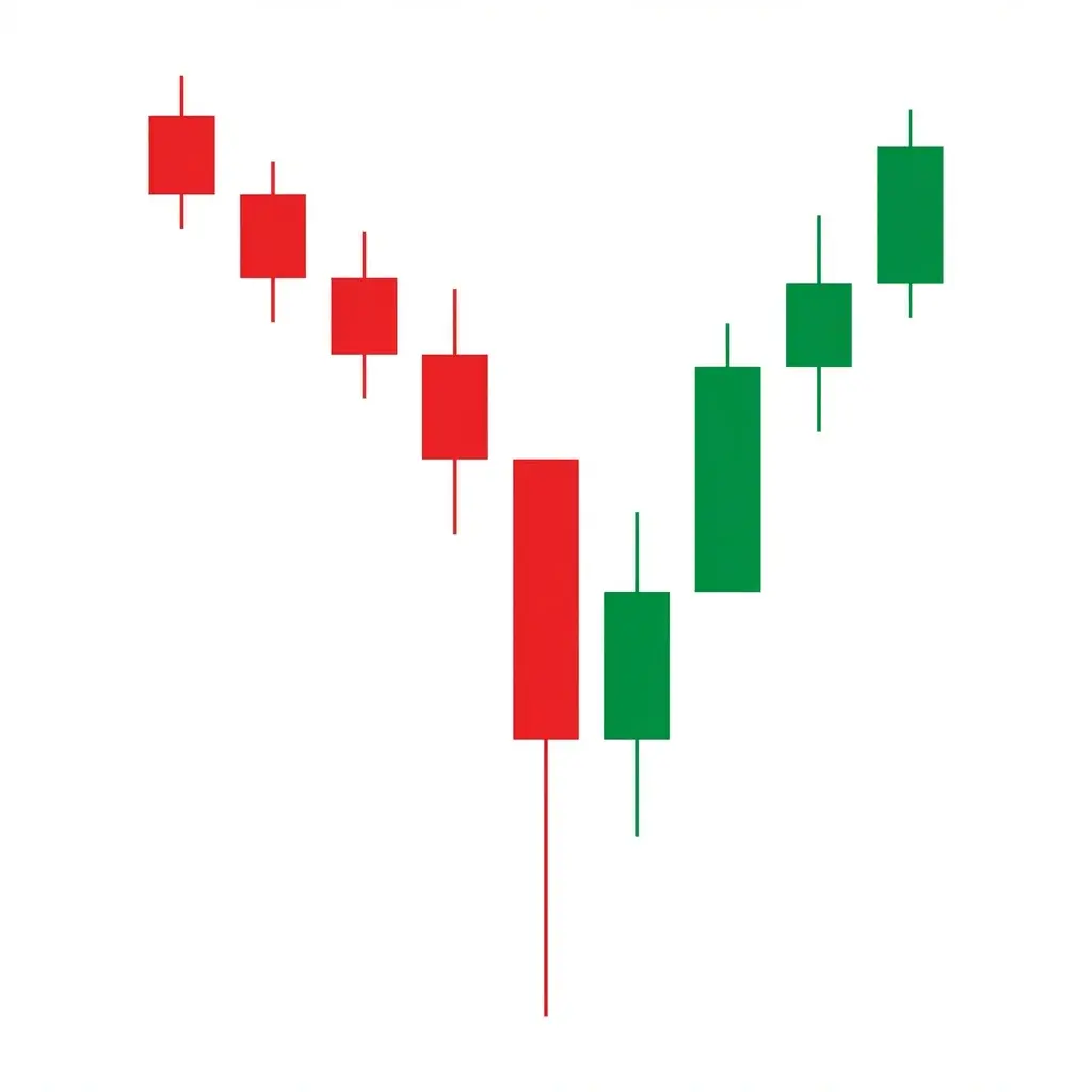 Bullish Selling Climax showing extreme downside bar with massive volume followed by a reversal as panicked selling exhausts itself