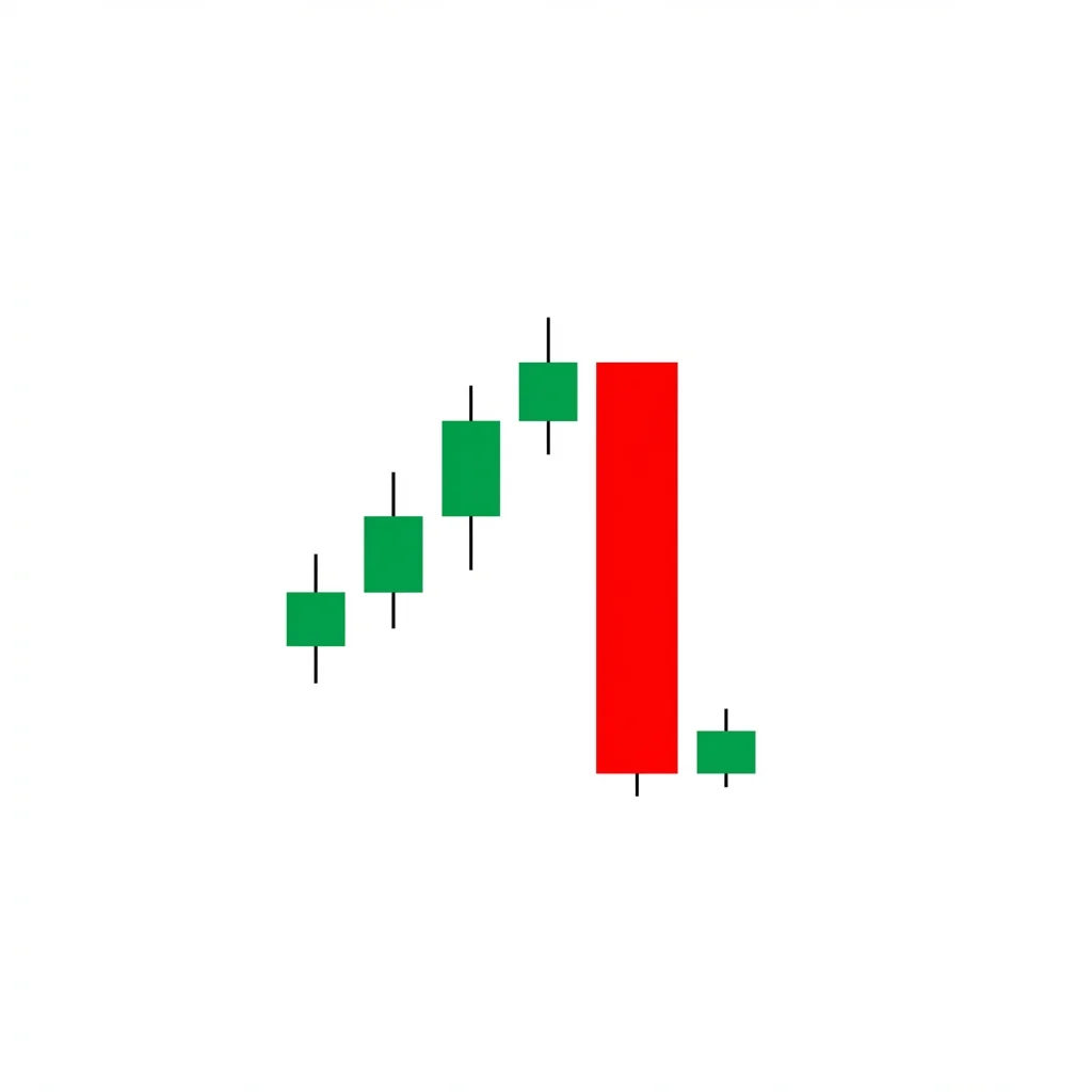 Bearish Belt Hold single candle pattern with no upper shadow opening at the high and closing near the low