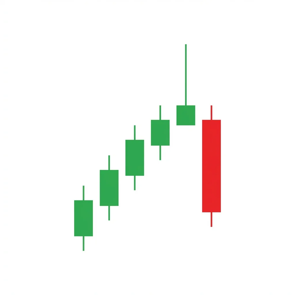 Confirmed Shooting Star pattern showing a shooting star candle at the top of an uptrend followed by a bearish confirmation candle