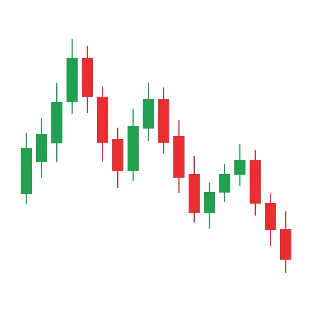 Bearish lower highs pattern showing a series of declining swing highs confirming a downtrend