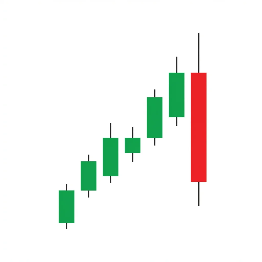 Bearish reversal pattern showing price transitioning from an uptrend to a downtrend with a clear change in market structure