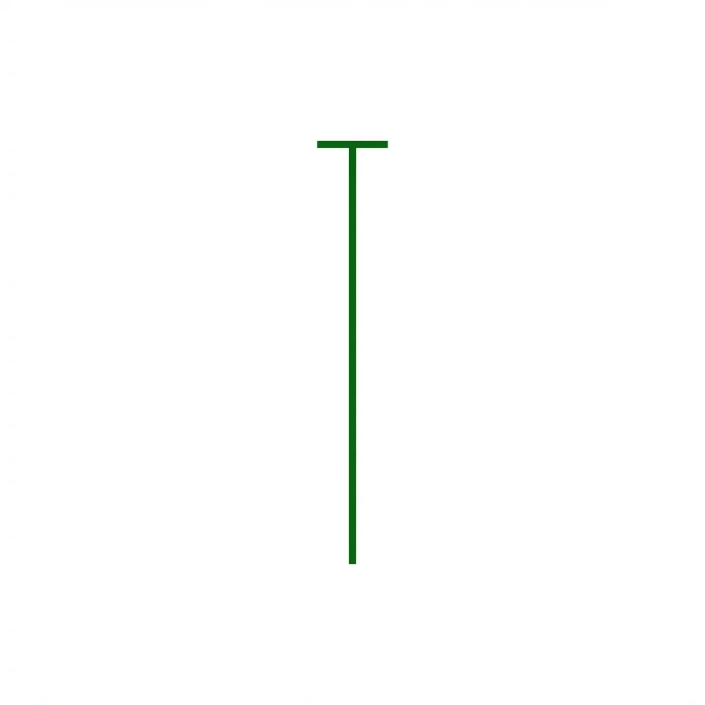 Hammer doji (dragonfly doji) candlestick showing a long lower shadow with the open, high, and close near the session high